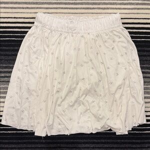 White Skirt with Logo Pattern